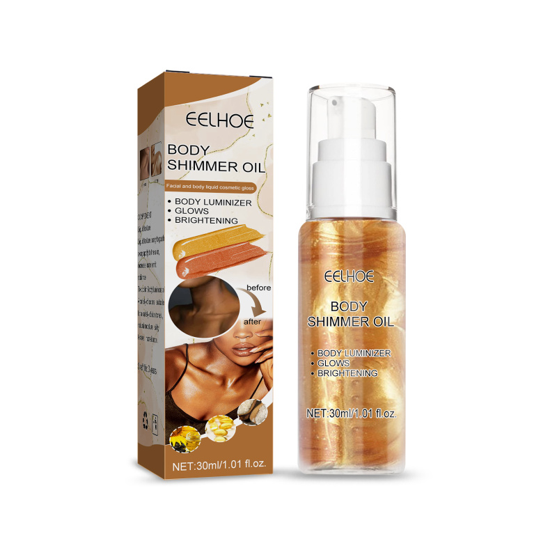 EELHOE Body Highlight Oil, Face Body Setting Glitter Brightening Diamond Shine Highlight Oil