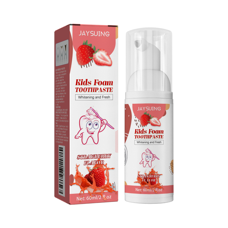 Jaysuing Foam Toothpaste For Kids, Teeth Clean Bright White Anti-Decay Fruit Flavored Press Mousse Toothpaste