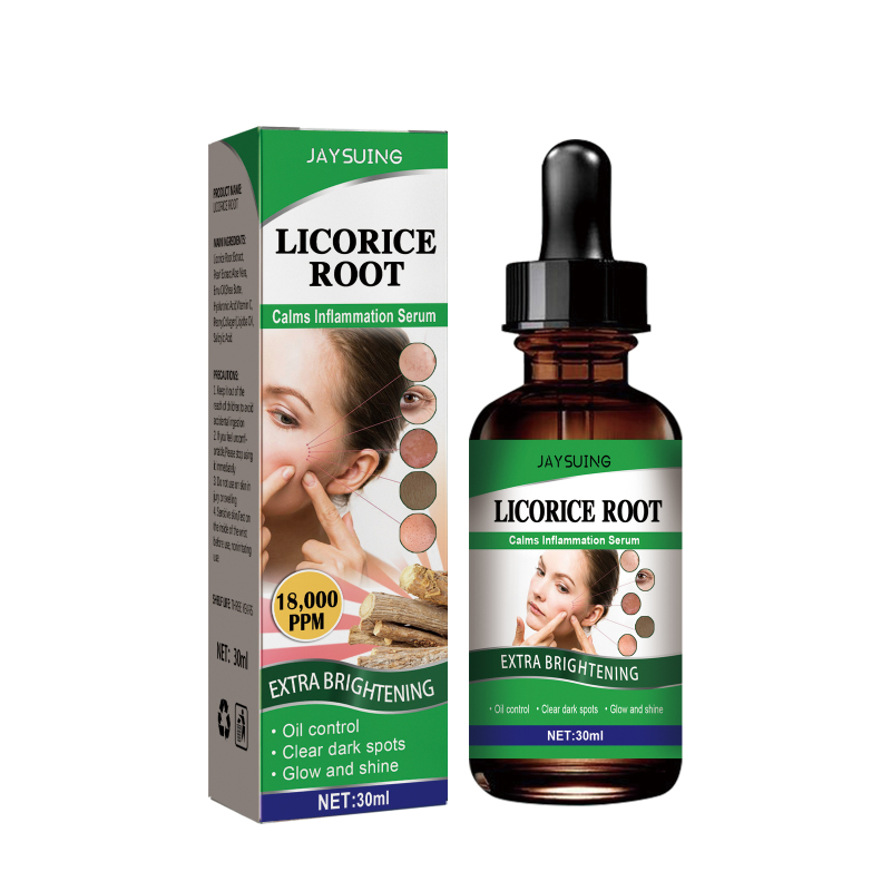 main Jaysuing Licorice Face Essence, Hydrates Reduces Wrinkles Acne Mark Blackheads, Brightening Skin Essence