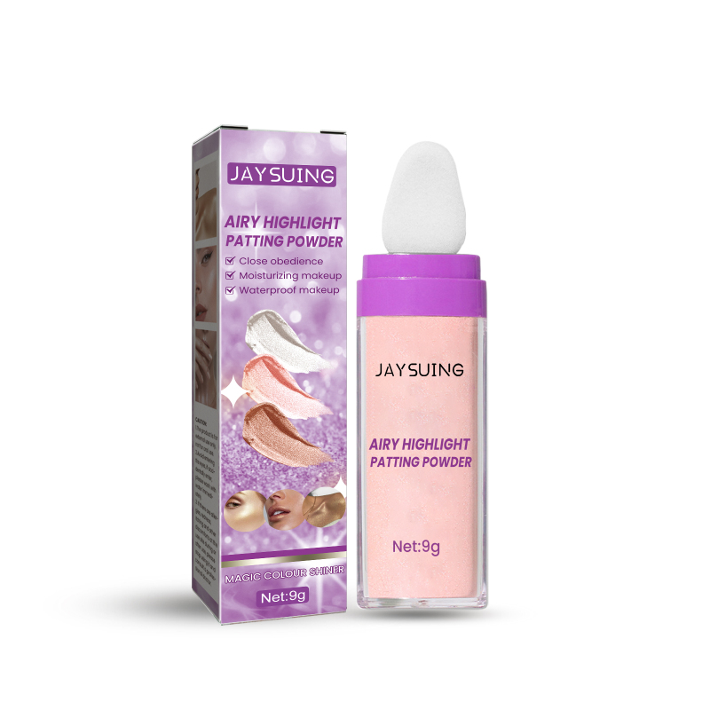 main Jaysuing Highlighter Pat Powder, Fairy Pat Powder Body Brightening Natural Three-Dimensional Highlighter Fairy Powder Glitter