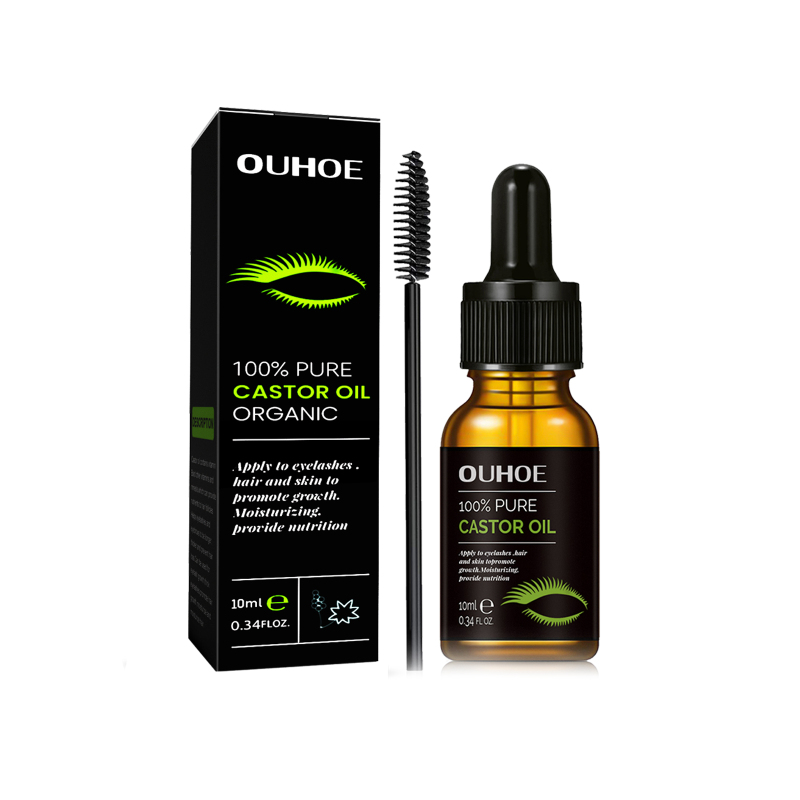 main OUHOE Natural Castor Oil Eyelash Growth Serum, Eyelash Black Beauty Volumizing And Restoring Mascara