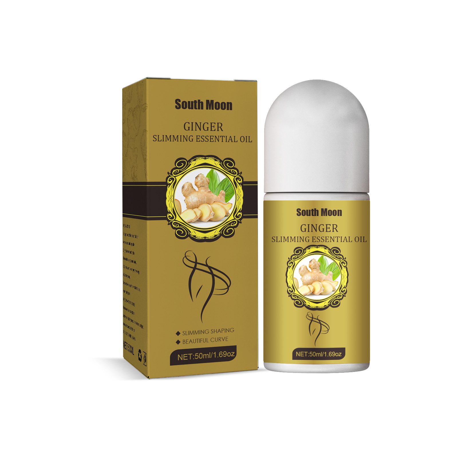 main South Moon Ginger Slimming Essential Oil, Massage The Abdomen To Tighten The Shape And Tighten The Body Lifting And Tightening The Skin Ball