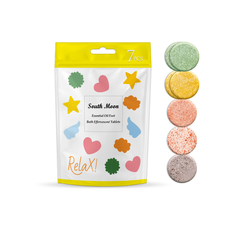main South Moon Essential Oil Foot Bath Effervescent Tablet, Dispelling Cold, Dispersing Moist Body Foam Foot Tablet Helping Sleep And Body Shaping Foot Bath Tablet