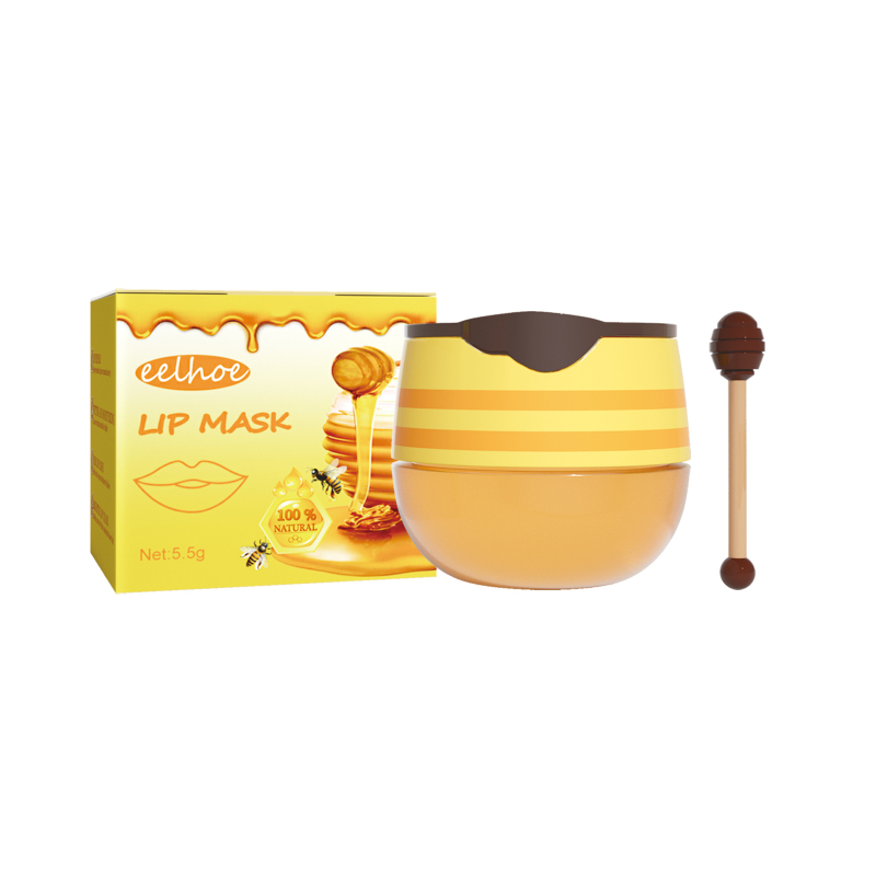 EELHOE Honey Lip Mask, Moisturizing Exfoliator Lip Care Bee Lip Balm