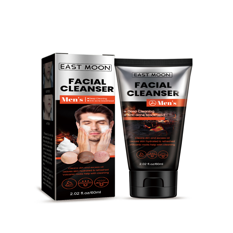 main East Moon Men's Volcanic Face Wash, Acne Blackhead Face Deep Clean Pores And Oil Control