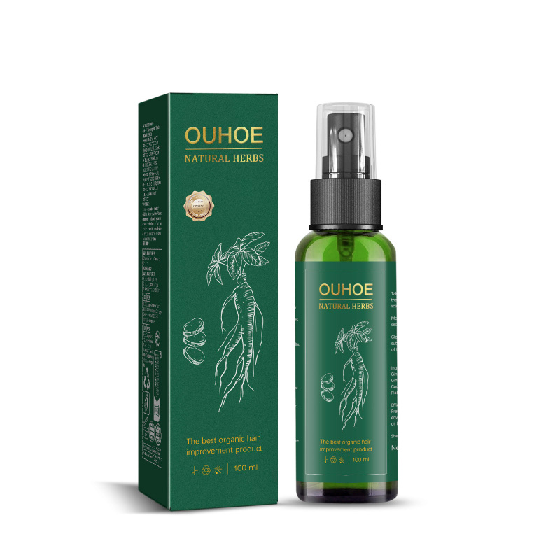 main OUHOE Ginseng Hair Care Liquid, Ginseng Essence Moisturizes Hair And Protects Hair With Hair Spray