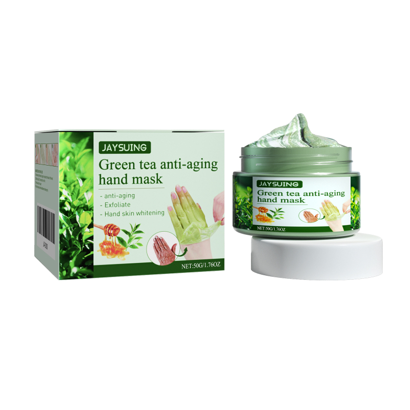 main Jaysuing Green Tea Anti-Wrinkle Hand Mask, Moisturizing Remove Dead Skin Calluses Repair Firm Tear Hand Mask