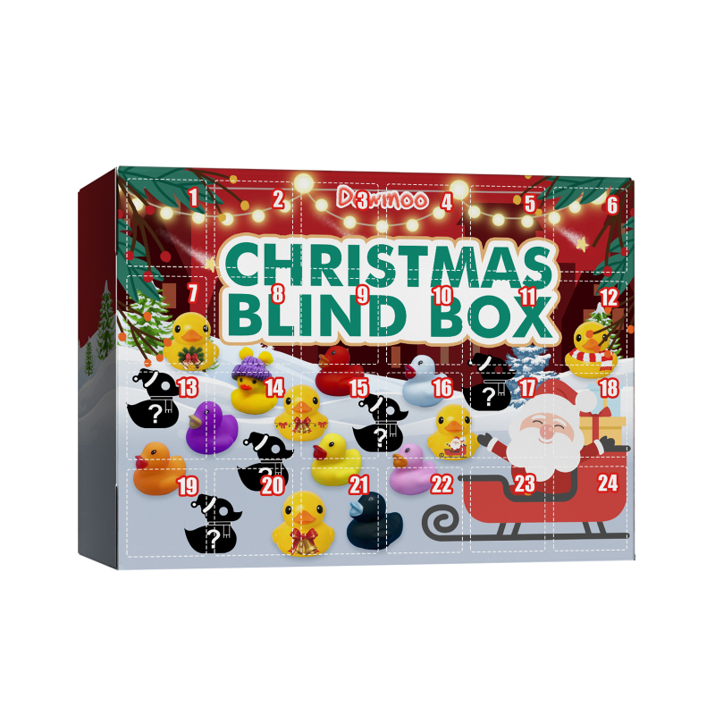 main Dowmoo Christmas Rubber Duck Advent Calendar Christmas Rubber Duck Toy Blind Box 24 Grid Creative Toys