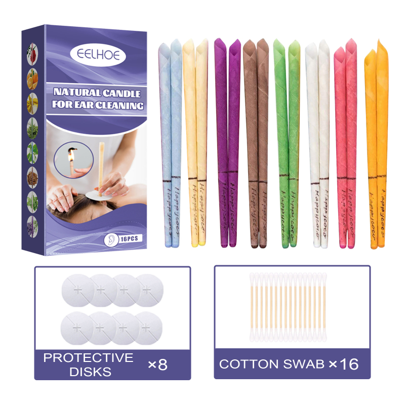 main EELHOE Aromatherapy Ear Candle Gentle Cleansing Treatment Relaxing With Multicolor Ear Candle Set