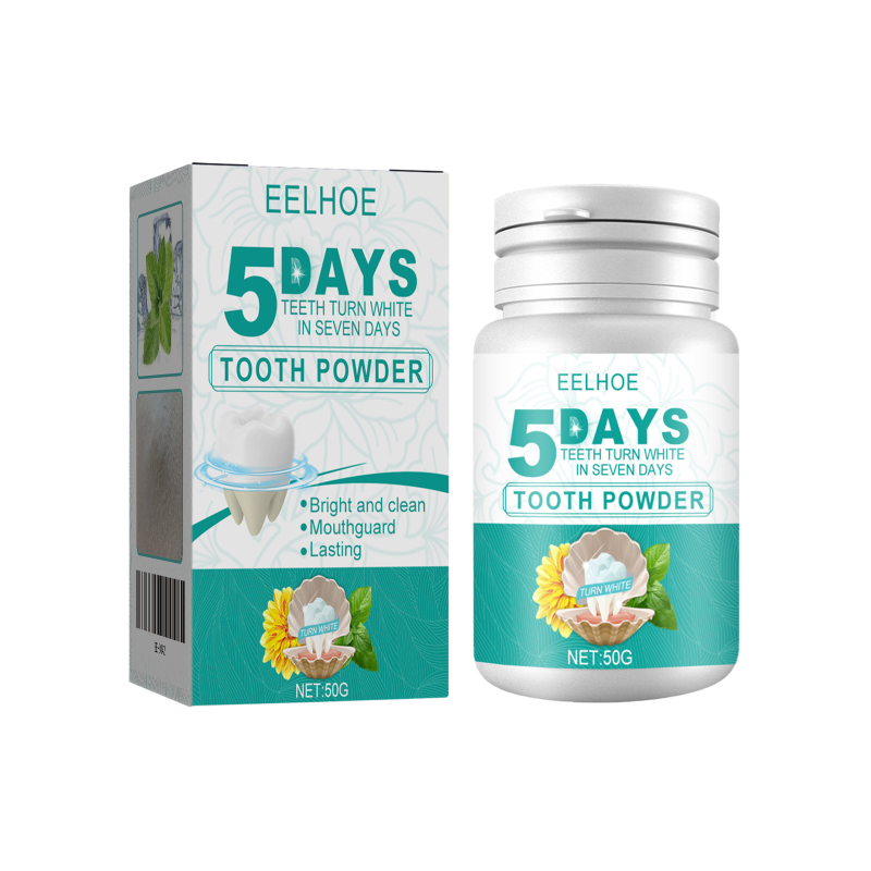 main EELHOE 5 Day Whitening Tooth Powder, Clean Teeth Remove Dirt Plaque Fresh Mouth Clean Teeth Powder