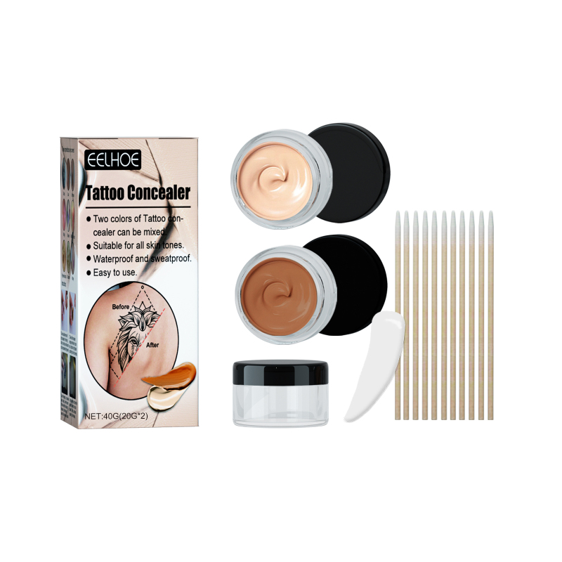 EELHOE Tattoo Concealer: A Gentle And Mild Product, Made Of Water-Based Ingredients, Smooth And Creamy, Refreshing And Suitable For Daily Use As A Tattoo Covering And Concealment Cream.