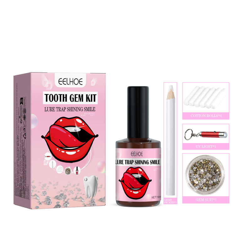 main EELHOE Teeth Gem Set - White Teeth Jewelry - Beautiful, Easy To Remove, Easy To Install, Strong And Reliable