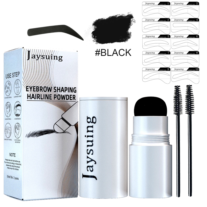 Jaysuing Eyebrow Print Set, Embellishing Hairline Eyebrow Contour Shadow Portable Eyebrow Powder