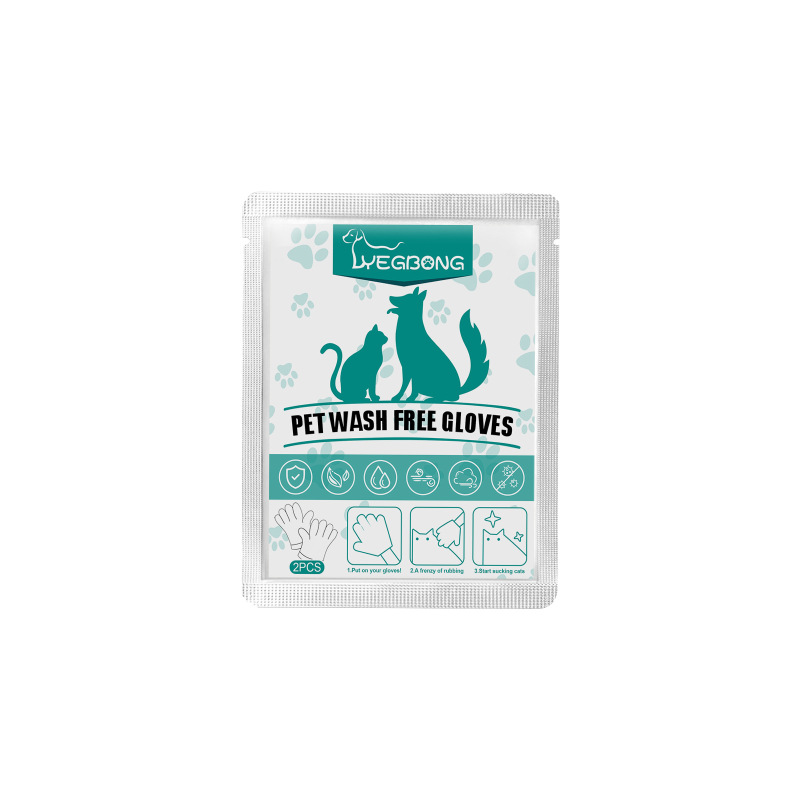 main Yegbong Pet Leave-In Cleaning Gloves, Dog Bath Cat Clean Dry Cleaning Gloves Deodorizing Odor Removal