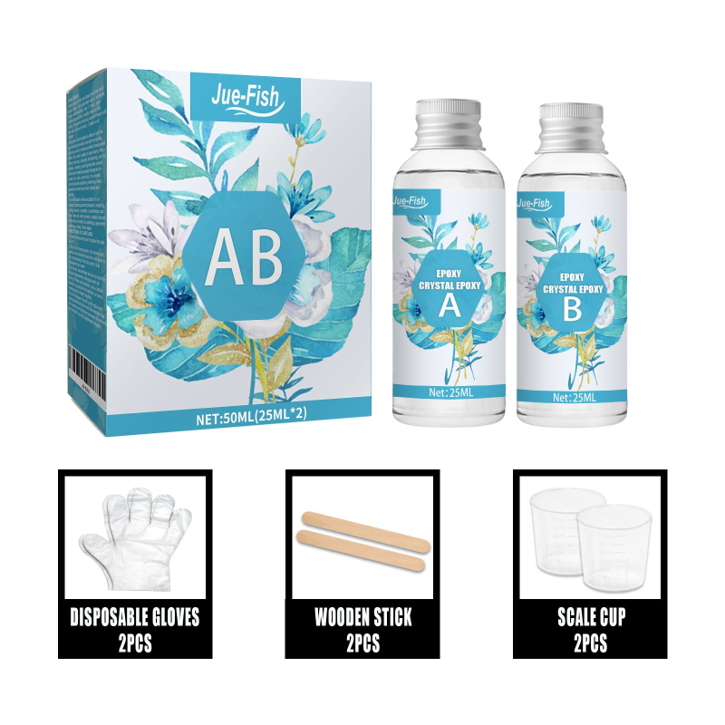Jue-Fish Ultra Transparent Crystal Drop Glue Ab Glue, Diy Mold Specimen Making Fast Dry Hard Glue Epoxy Resin Glue