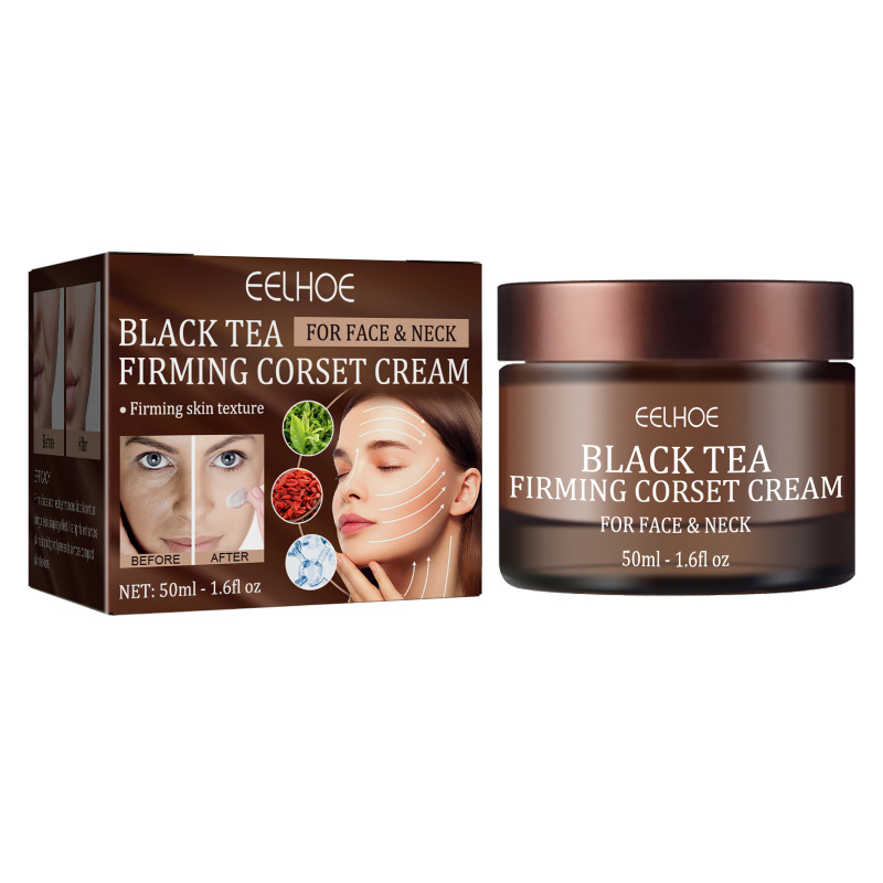 main EELHOE Black Tea Firming Moulding Face Cream, Moisturizing Softening Skin Firming Shrinking Pore Face Cream