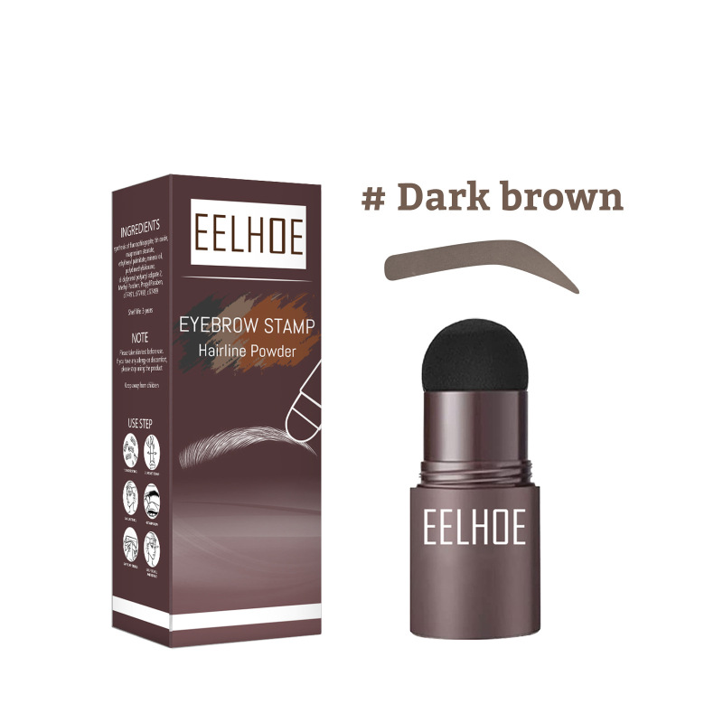 main EELHOE Eyebrow Print Mold Eyebrow Drawing (Dark Brown Box) Lazy Eyebrow Filling Makeup Eyebrow Cake Waterproof Hairline Powder