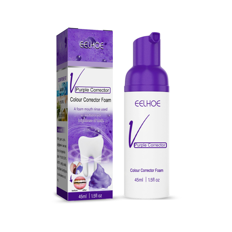 main EELHOE V34 Purple Toned Tooth Mousse Toothpaste Teeth Cleaning Stains Smoke Tartar Oral Care