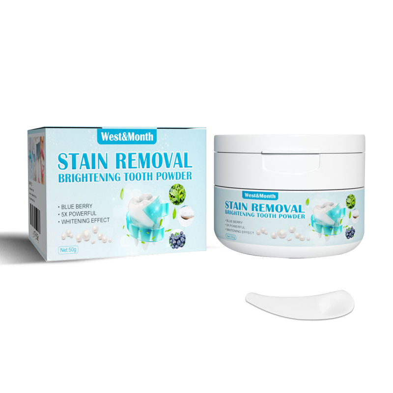 West&Month Brightening Tooth Powder, Pearl Brightening White Fresh Breath Removal Yellow Tooth Washing Powder