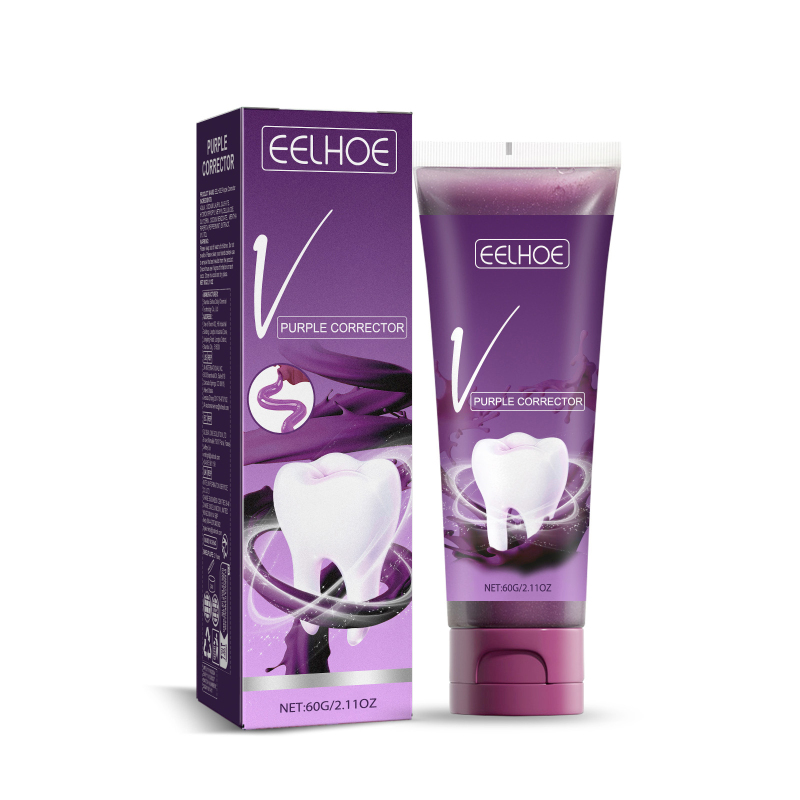 main EELHOE V34 Purple Tone Cleaning Toothpaste Gently Cleans Teeth Tartar Stains Breath Odor Fresh Mouth Care