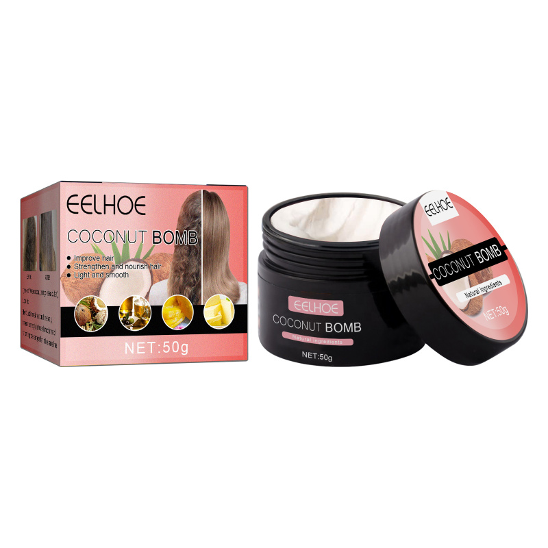 EELHOE Coconut Hair Mask Gently Cares For Dry Hair, Making It Smooth, Lustrous And Moisturizing. Hair Care Mask
