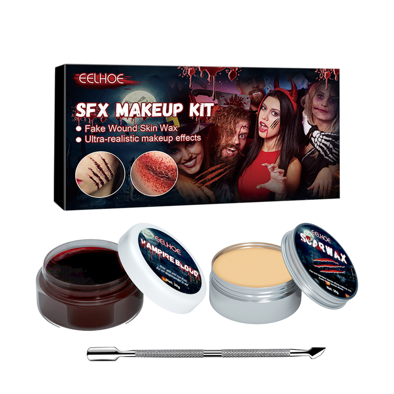 main EELHOE SFX Makeup Kit, Makeup Props Scar Makeup Scary Atmosphere Party Makeup Set