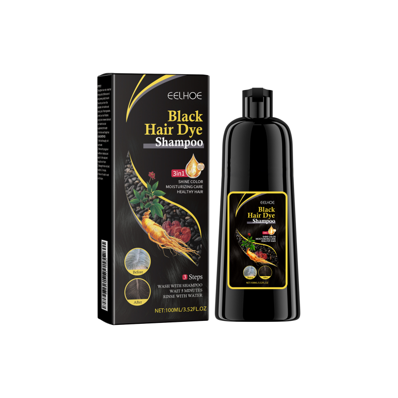 main EELHOE White To Black Shampoo (Black) Polygonum Multiflorum Essence Moisturizing, Cleaning And Repairing Black And Smooth Hair Shampoo