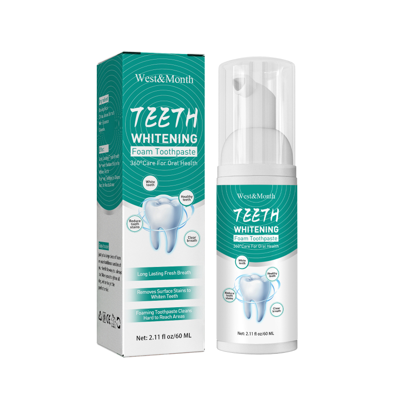 main West&Month Foam Toothpaste, Breath Freshening Whitening Toothpaste Tooth Anti-Moth Mouth Cleaning Tooth Stains And Gum Care