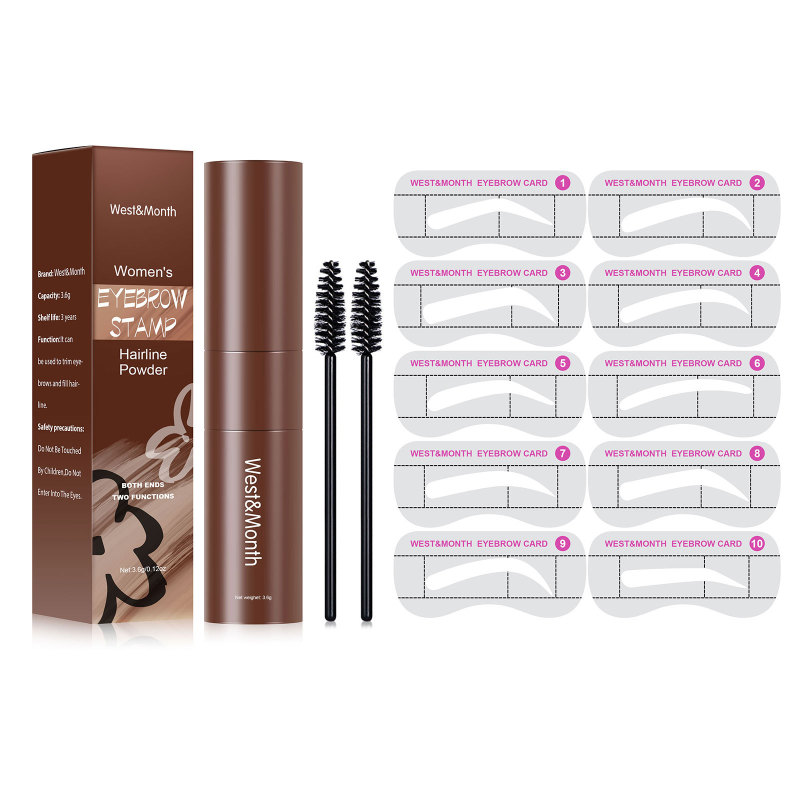 main West&Month Hairline Eyebrow Contouring Shadow Powder, Hairline Contouring Eyebrow Shape Portable Filler