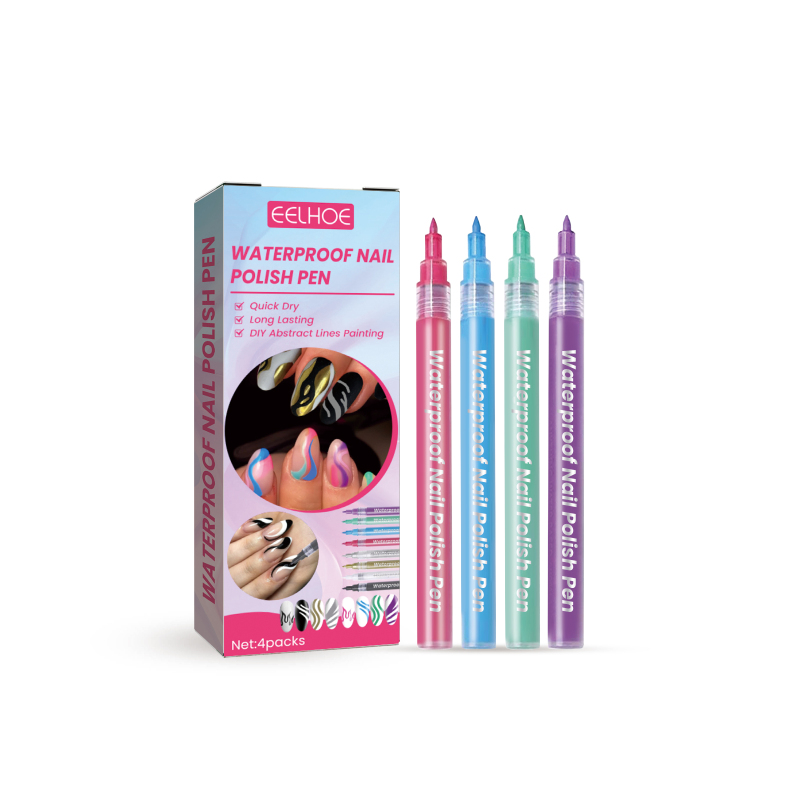 main EELHOE Waterproof Nail Pen, Nail Oil Glue Doodle Pen Nail Art Easy Coloring, Smudging Pen, Painting Nail Pencil