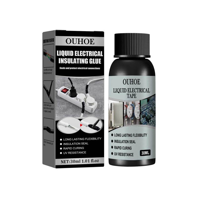 main OUHOE Liquid Electrical Insulating Adhesive (Black, 30ml) Is A High-Temperature Resistant, Organic Insulating, Weather-Resistant, Waterproof, Repair And Sealing Adhesive