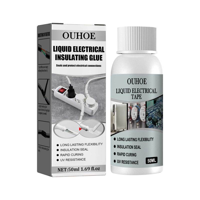main OUHOE Liquid Electrical Insulating Adhesive (White 50ml), High-Temperature Resistant, Organic Insulating, Weather-Resistant, Waterproof, Repair And Sealing Adhesive