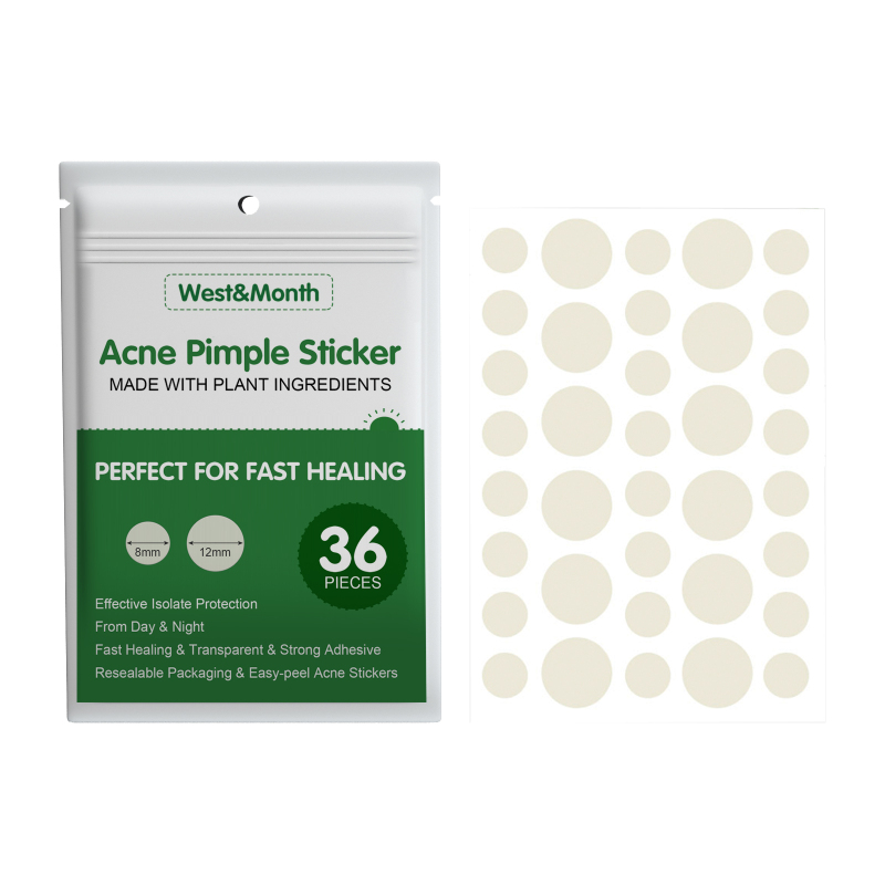 main West&Month Hydrocolloid Acne Patch (36pcs) Invisible Makeup Artificial Skin Care Essential Oil Waterproof Concealer Breathable Acne Patch