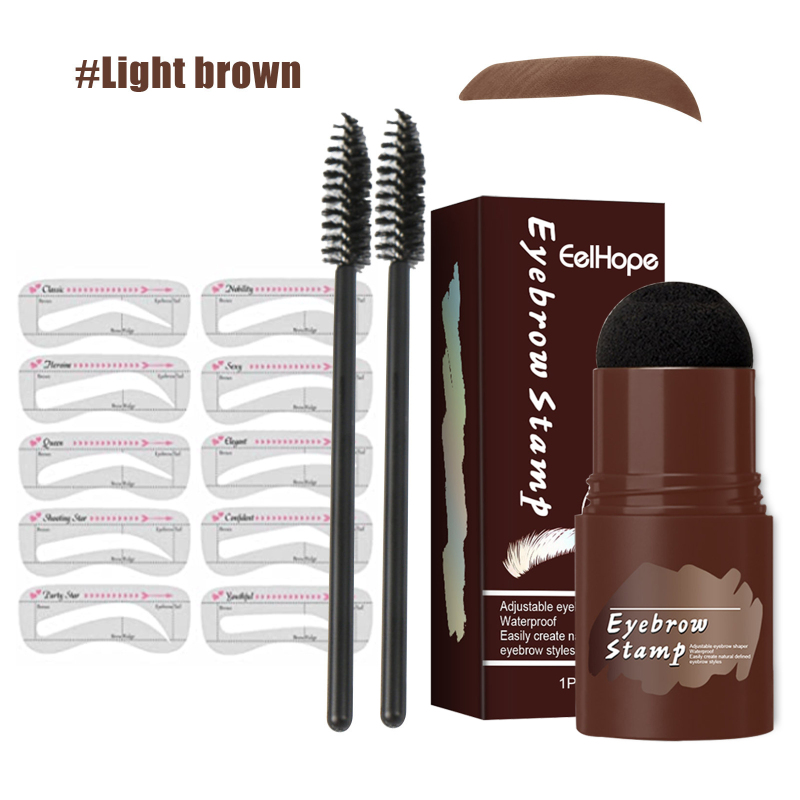 main Eelhope Eyebrow Set (Light Brown) Eyebrow Makeup Lazy Hairline Powder Natural Waterproof Makeup Shadow Set