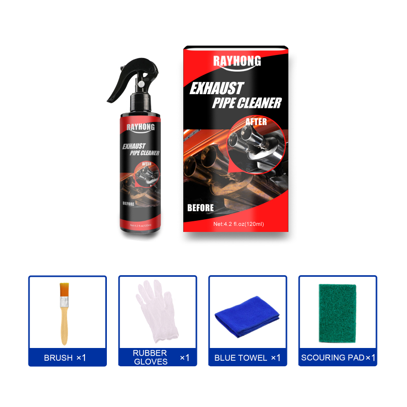 main Rayhong Multi-Functional Metal Anti-Rust Cleaner For Car Exhaust Pipes (120ml Set) Exhaust Pipe Motorcycle Equipment Maintenance
