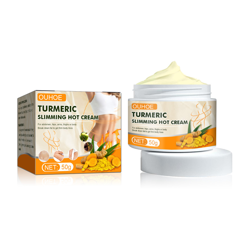 main OUHOE Turmeric Body Sculpting Cream, Tighten Thigh Muscles Arm Worship Meat Massage Lift Belly Slimming Shape