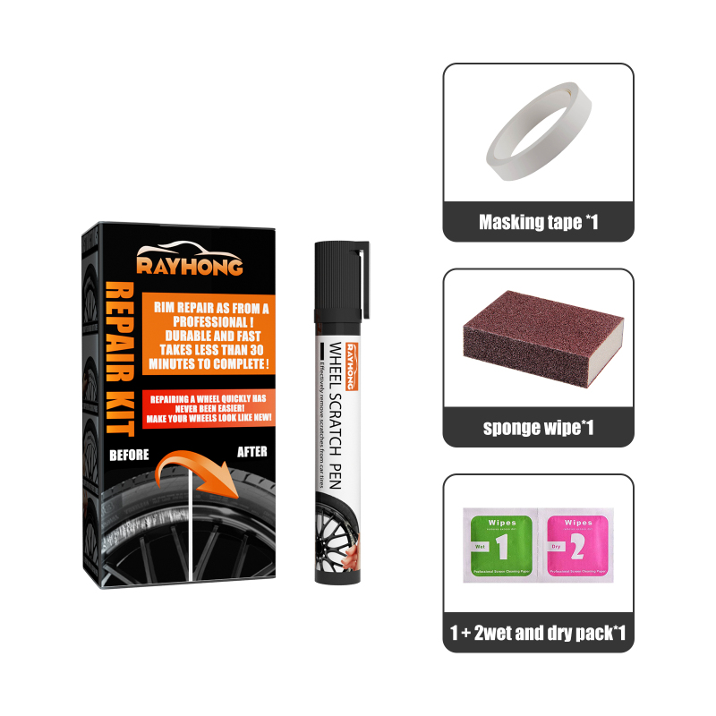 main Rayhong Wheel Hub Scratch Repair Pen, Repair Pen Paint Finish Repaint Wheel Hub Scratch Repair Remove Scratch Paint Pen