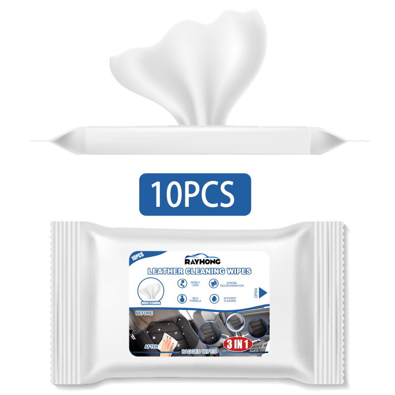 main Rayhong 3in1 Car Leather Cleaning Wipes, Seat Interior Cleaning Wipes Wash And Decontaminate Without Water
