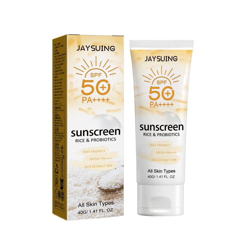 main Jaysuing Probiotic Rice Organic Protective Cream, Face Body Non-greasy Outdoor UV Protection Cream