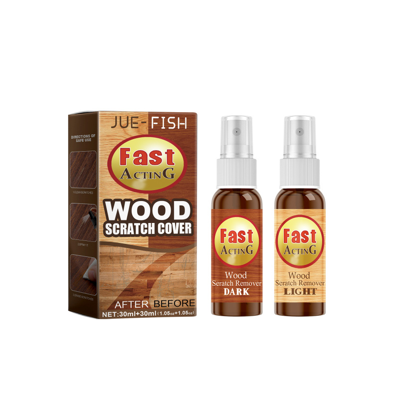 main JUE-FISH Wood Floor Scratch Repair Agent, Scratch Repair Spray Furniture Floor Renovation Repair Paint