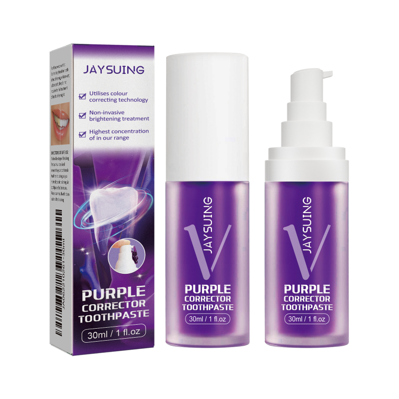 main Jaysuing Purple Brightening White Toothpaste, Cleaning Stains Fresh Breath Brightening And Whitening Teeth Toothpaste