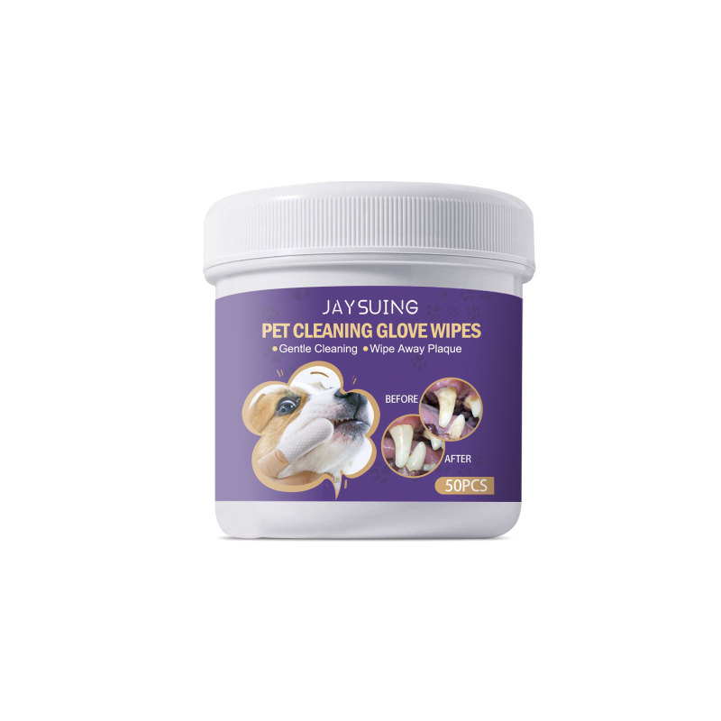 main JAYSUING Pet Cleaning Glove Wipes, Pet Gum Care Gently Clean Dental Tartar Odor