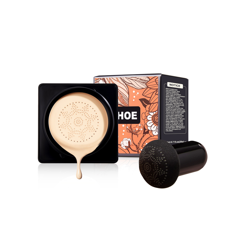 main EELHOE Magic Mat Powder Puff, Invisible Pore Ivory White Natural Color With Mushroom Air Cushion On Makeup Base