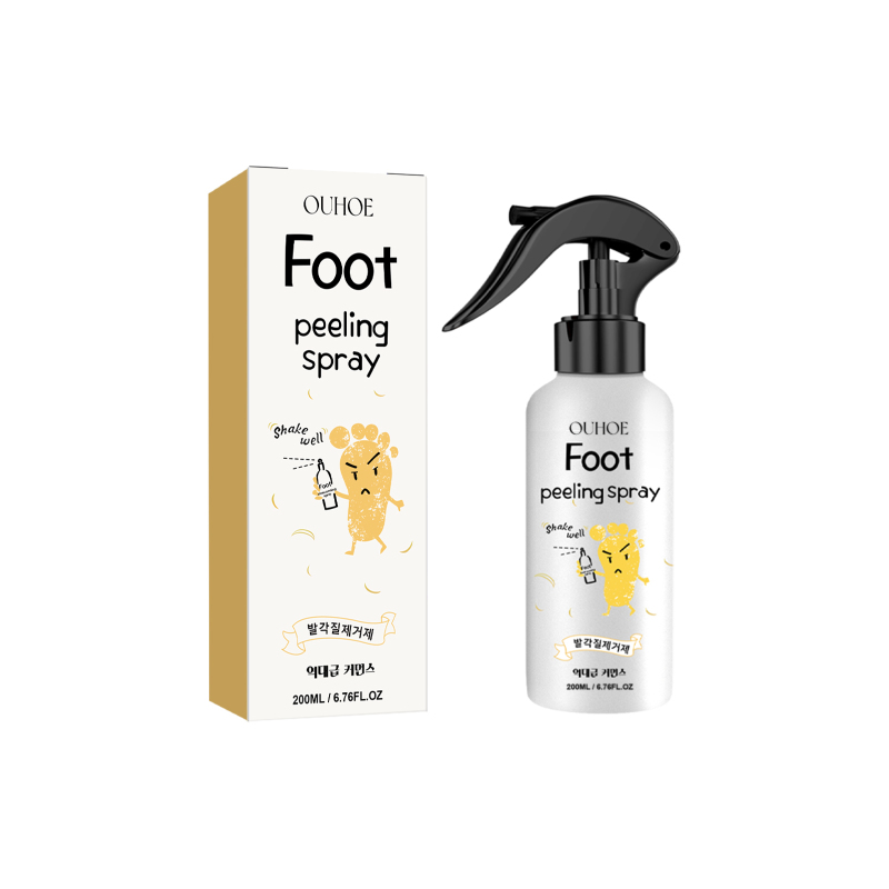OUHOE Foot Exfoliating Spray, Repair Brightening Remove Dead Skin Calluses Foot Whitening Care Spray