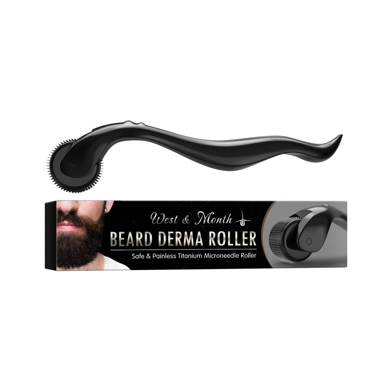 main West&Month Beard Derma Roller, Moisturizing Beard Roller Hair Shaving Clean And Repair Hair Comb