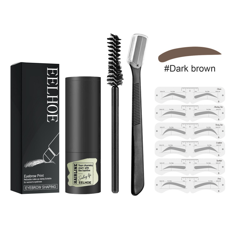 main EELHOE Eyebrow Print Set, Waterproof Stereoplastic Eyebrow Styling Quick Eyebrow Card Makeup Natural Hairline Powder