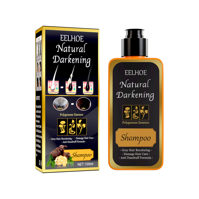 main EELHOE Polygonum Multiflorum Shampoo, Anti-Slip Clean Hair Root White Turn Black Anti-Dandruff Anti-Itch Soothing Nourishing Shampoo