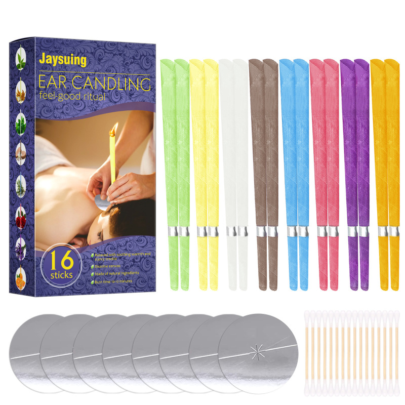 main Jaysuing Ear Care Aromatherapy Ear Candle Wax Cleaning Set Relaxing Stress Relief With Plug Candle