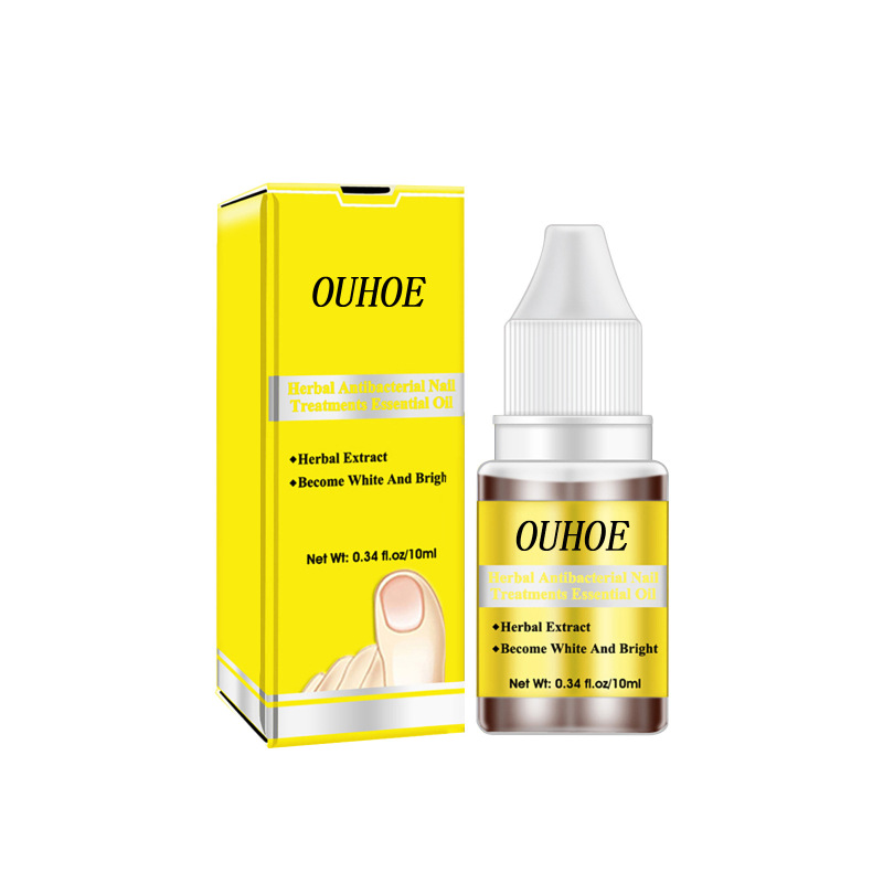 main OUHOE Herbal Antibacterial Nail Treatments Essential Oil, Grey Nail Care Essential Oil Brightening Nail Polish Clean Manicure Foot Care Solution