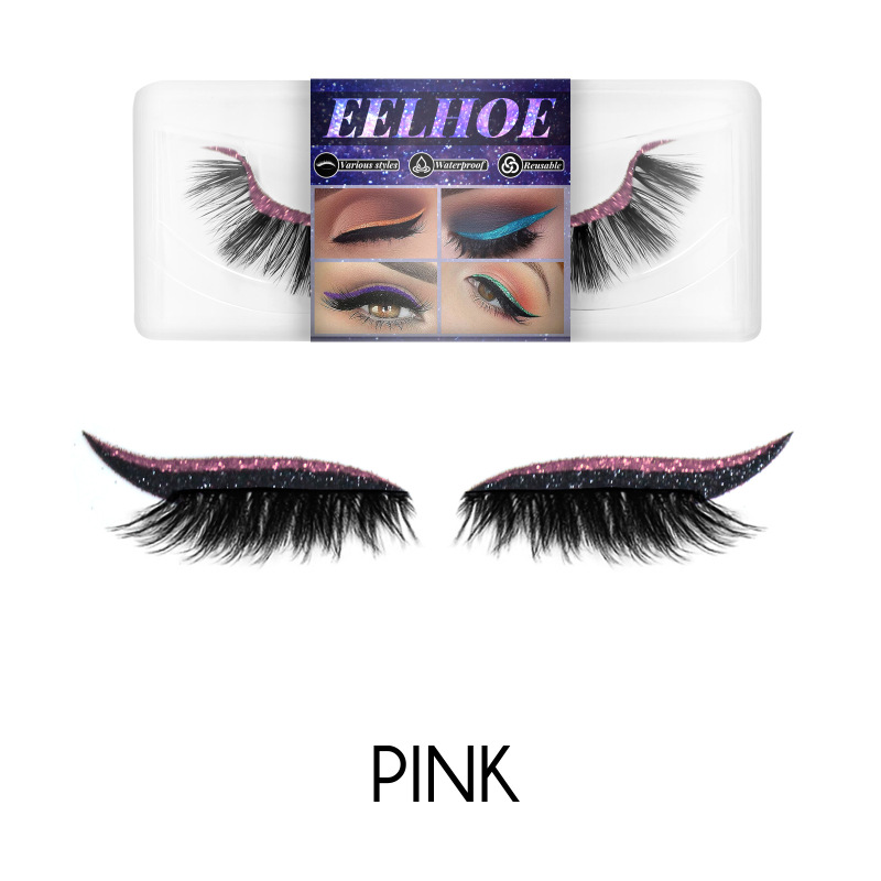 main EELHOE Eyeliner And Eyelash Stickers, Self-Adhesive False Eyelashes With European And American 3d Eyelash Eyeshadow Eyeliner